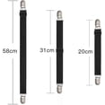 thumbnail image 3 of Bed Sheet Clips, Adjustable Sheet Fasteners Holder Straps and Suspender Gripper, Clamps Short Long Style Elastic Fasteners Bands Suit for Mattress, Sofa, Couch, Recliner Sheets (Black Short), 3 of 5