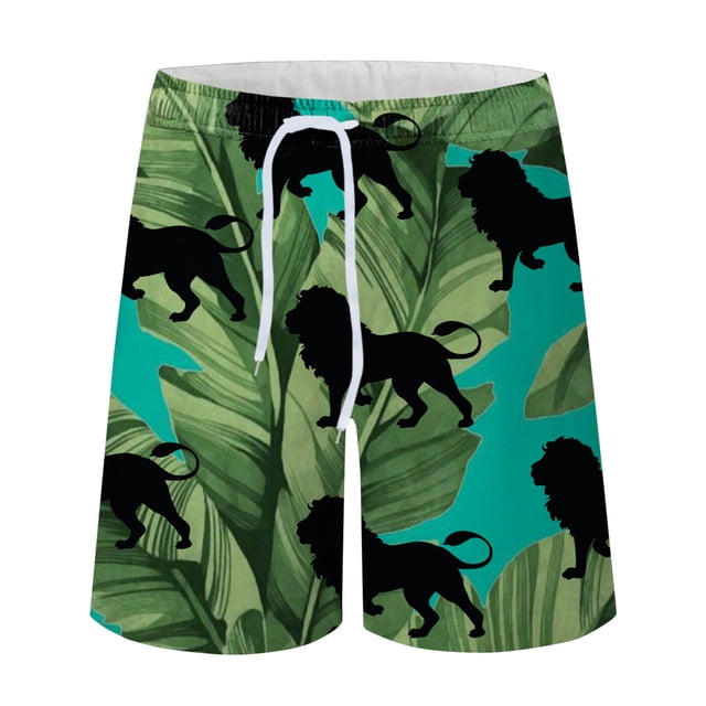TIHLMK Men 3D Printing Breathable Seaside Vacation Beach Shorts Swimming Trunks