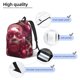 thumbnail image 3 of Disketp Surreal Pink Headphones print Canvas Backpack Lightweight Travel Daypack Student Rucksack Laptop Backpack-Small, 3 of 5
