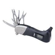 Multi-Function Auto Emergency Tool with Digital Tire Gauge, Black