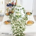 thumbnail image 4 of 8 Pack 8 FT Flower Garland Artificial White Rose Vine, Fake Flower Hanging Rose Ivy for Weddings Birthday Party Home Garden Craft Art Decorations, 4 of 5