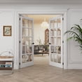 thumbnail image 2 of 72" x 80" (2 Sets of 36") 15-Lite Clear Glass French Doors Interior White Primed Solid Core Pantry Door With Jamb / Handles, 2 of 9