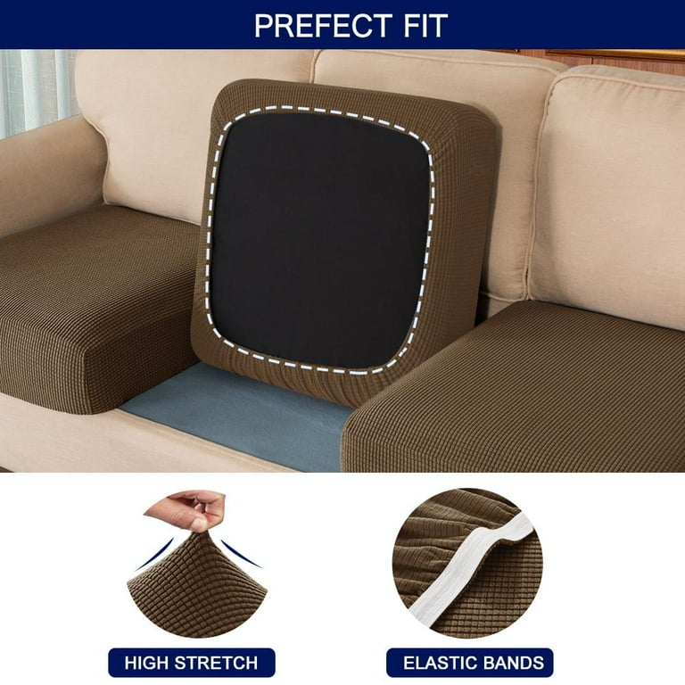 Subrtex stretch textured grid furniture seat cushion slipcover sale