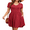 Wine Red, variant on FIUFY Womens Short Sleeve Dresses Casual Loose Fit Swing T Shirt Dress V Neck Sundress with Pockets