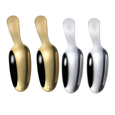 

4pcs Short Handle Dessert Scoops Ice Cream Scoops Tea Scoops (Assorted Color)
