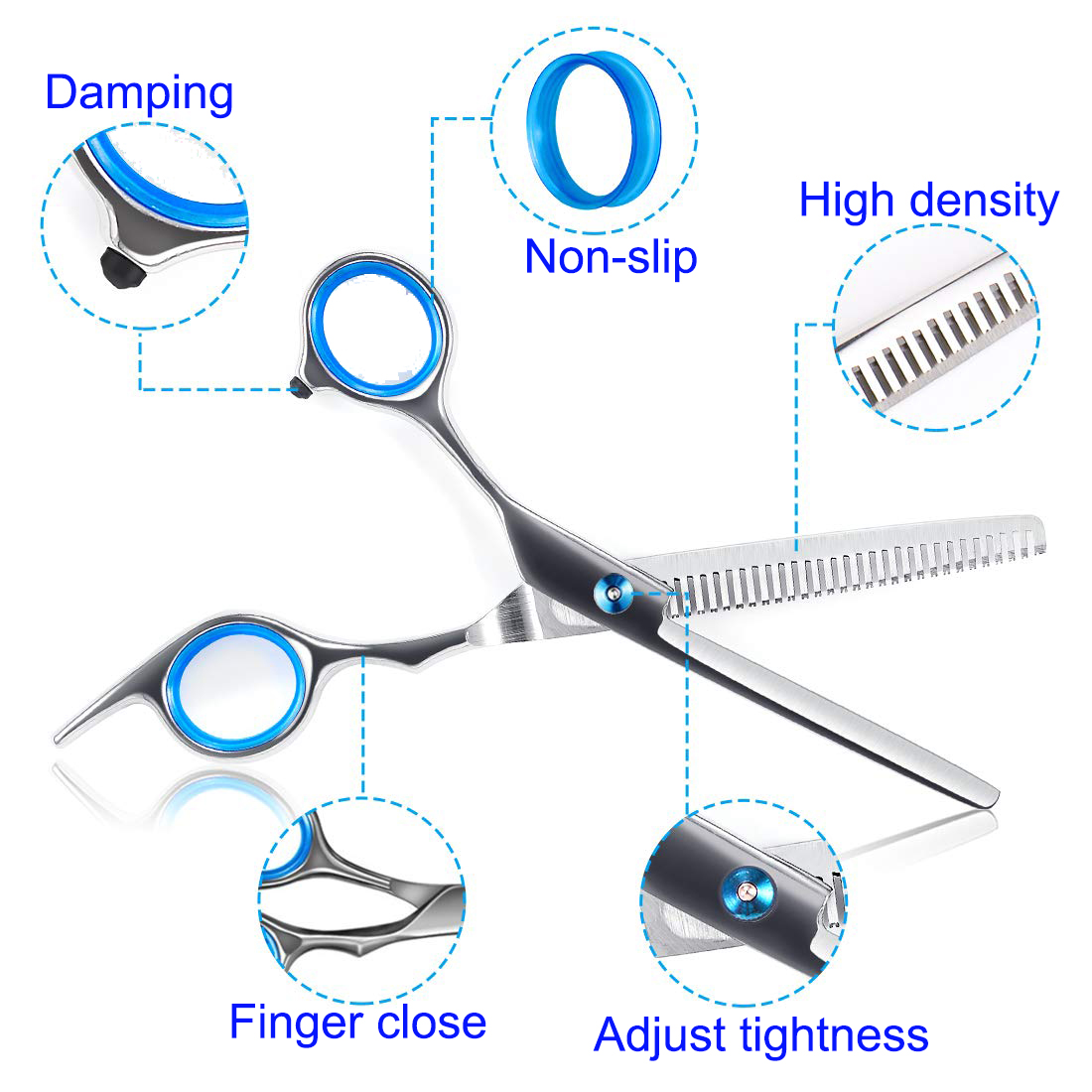 Professional Hair Cutting Scissors Kit, Hair Scissors, Thinning Shears, Comb, Hairdressing Shears Set for Barber, Salon, Home, 6.7 inch