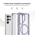 thumbnail image 2 of Decase Magnetic case for Samsung Galaxy S22 Ultra Case,Built-in Kickstand,Compatible with Mag-Safe, Dual-Layer Protection Military Grade Protective Phone Case for Samsung Galaxy S22 Ultra,Purple+Clear, 2 of 9