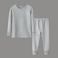 thumbnail image 2 of Riecok Toddler Thermal Underwear Sets Long Sleeve Solid Color Pullover Tops and Long Pants Soft Comfortable Bottom Sets, 2 of 5