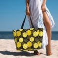 thumbnail image 6 of Naloa Geometric Pattern with Bee Large Capacity Beach Bag, Waterproof Sandproof Beach Swim Pool Bag Tote Bag for Women, 6 of 7