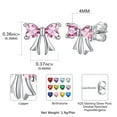 thumbnail image 4 of FindChic Bow Earrings for Women Dainty Love Heart CZ Birthstone Stud Earring with Hypoallergenic S925 Ear Post October Birthday Mothers Day Jewelry Gifts for Mom/Her, 4 of 9