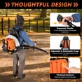 thumbnail image 3 of 63cc 2 Stroke Backpack Gas Powered Leaf Blower Commercial Grass Lawn Blower with Single Cylinder Gasoline Engine, 3 of 9