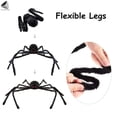 thumbnail image 4 of PULLIMORE Giant Spider Halloween Decorations 4 ft Scary Black Hairy Fake Spider Props for Outdoor Party Haunted House Decor, 4 of 9