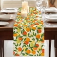thumbnail image 3 of Table Runners 48 Inches Long Dress Scarves, Green Orange Farmhouse Kitchen/Dining Table Runner, Short Coffee Tablerunners, Summer Botanical Leaves Watercolor Checkered 13x48 Inch, 3 of 9