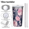 thumbnail image 4 of Pioneer Flower 10oz Tumblers Stainless Steel Tumbler with Lid and Straw,Vacuum Insulated Double Wall Travel Tumbler Cups with Cleaning Brush for Coffee, Tea, 4 of 4