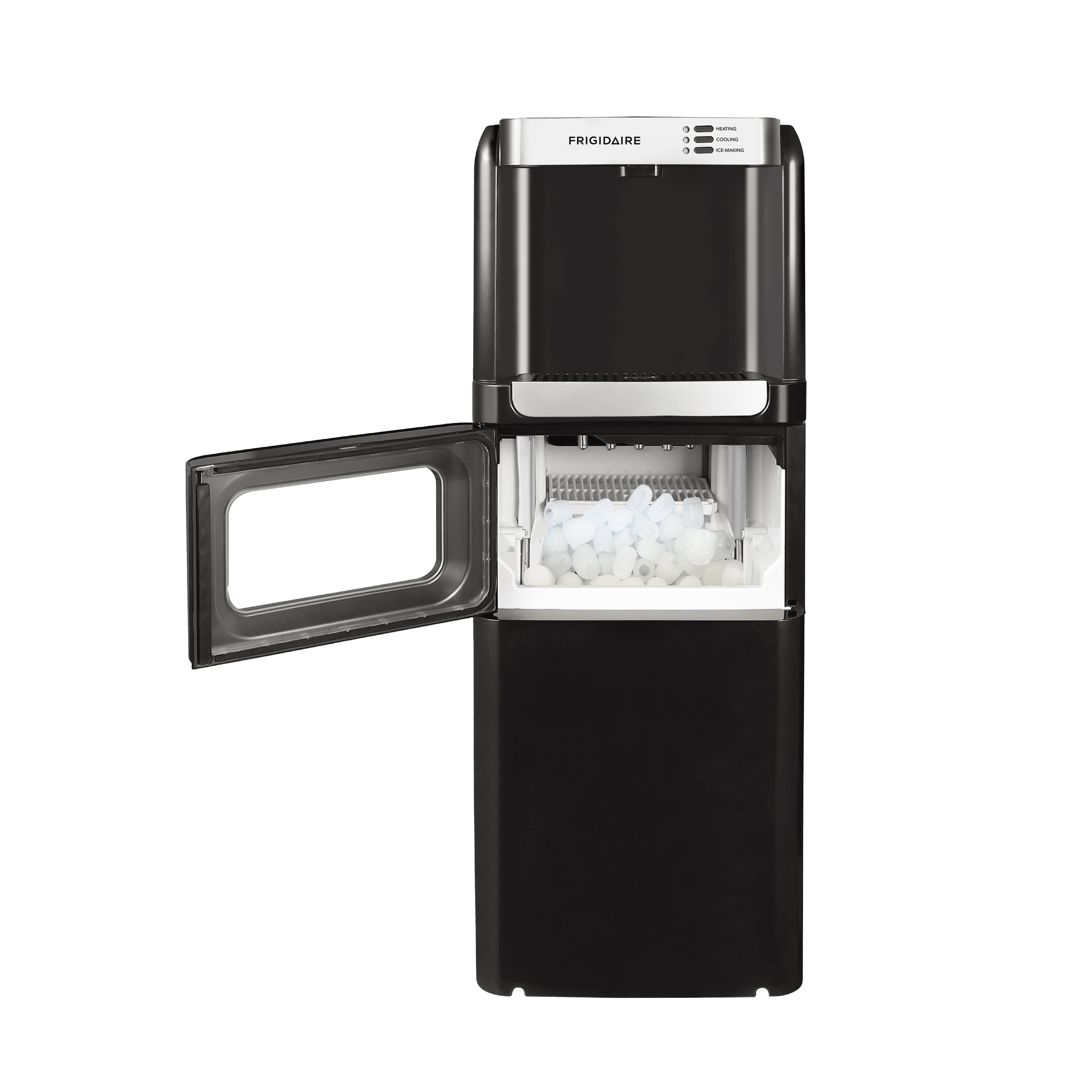 Frigidaire 3-in-1 Water Cooler Dispenser with Built-in Ice Maker – Hot & Cold, 5 Gallon, Black