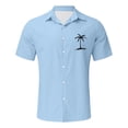 thumbnail image 2 of XDZJLR Chemises pour Hommes Décontractées Été Plage Manches Courtes Mode Imprimé Cocotier, 2 of 3