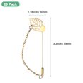 thumbnail image 3 of Uxcell 20 Paquete de Bandeja de Broche de Hoja Pin de Solapa DIY Pin de Corsage con Cadena Tono Dorado, 3 of 6