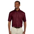 thumbnail image 1 of Harriton Mens Hemmed Short-Sleeve Twill Dress Shirt, Wine, Small, Style, M500S, 1 of 1