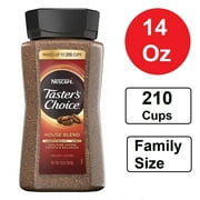 Nescafe Taster's Choice House Blend, Light Medium Roast Instant Coffee 14 Oz Family Size, 100% Pure Coffee | 210 Cups