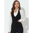 thumbnail image 2 of INSPIRE CHIC Chaleco de mujer con cuello halter, chaqueta sin mangas vintage con botones, chaleco de traje elegante Negro M, 2 of 5