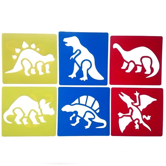 CCOCC 6Pcs/Set Dinosaur Stencils for Painting Reusable DIY Animal Stencil Template Painting