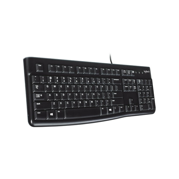 Logitech K120 Wired Keyboard for Windows, USB Plug-and-Play, Spill-Resistant, Curved Bar, Compatible with Laptop, Black Walmart.com
