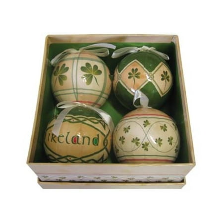 Royal Tara Christmas Tree Holiday Decoration Shamrock Glass Baubles - Box of