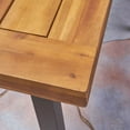 thumbnail image 6 of 7-Piece Brown Contemporary Rectangular Outdoor Furniture Patio Dining Set - Teal Blue Cushions, 6 of 7