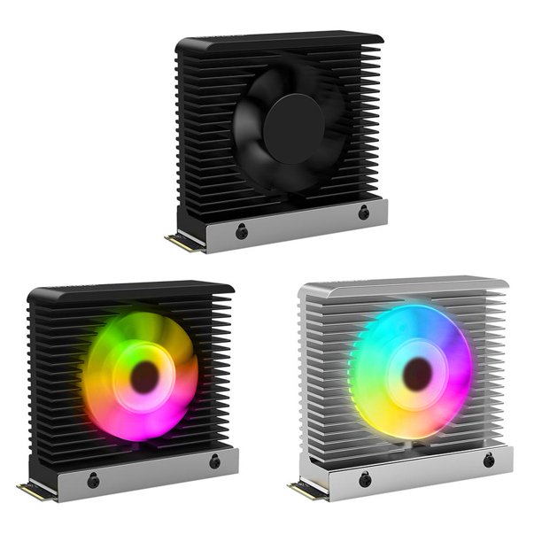 Ventilador enfriador de disipador de calor de torre de radiador activo para SSD M.2 2280 (plata con ARGB) Likrtyny Para estrenar