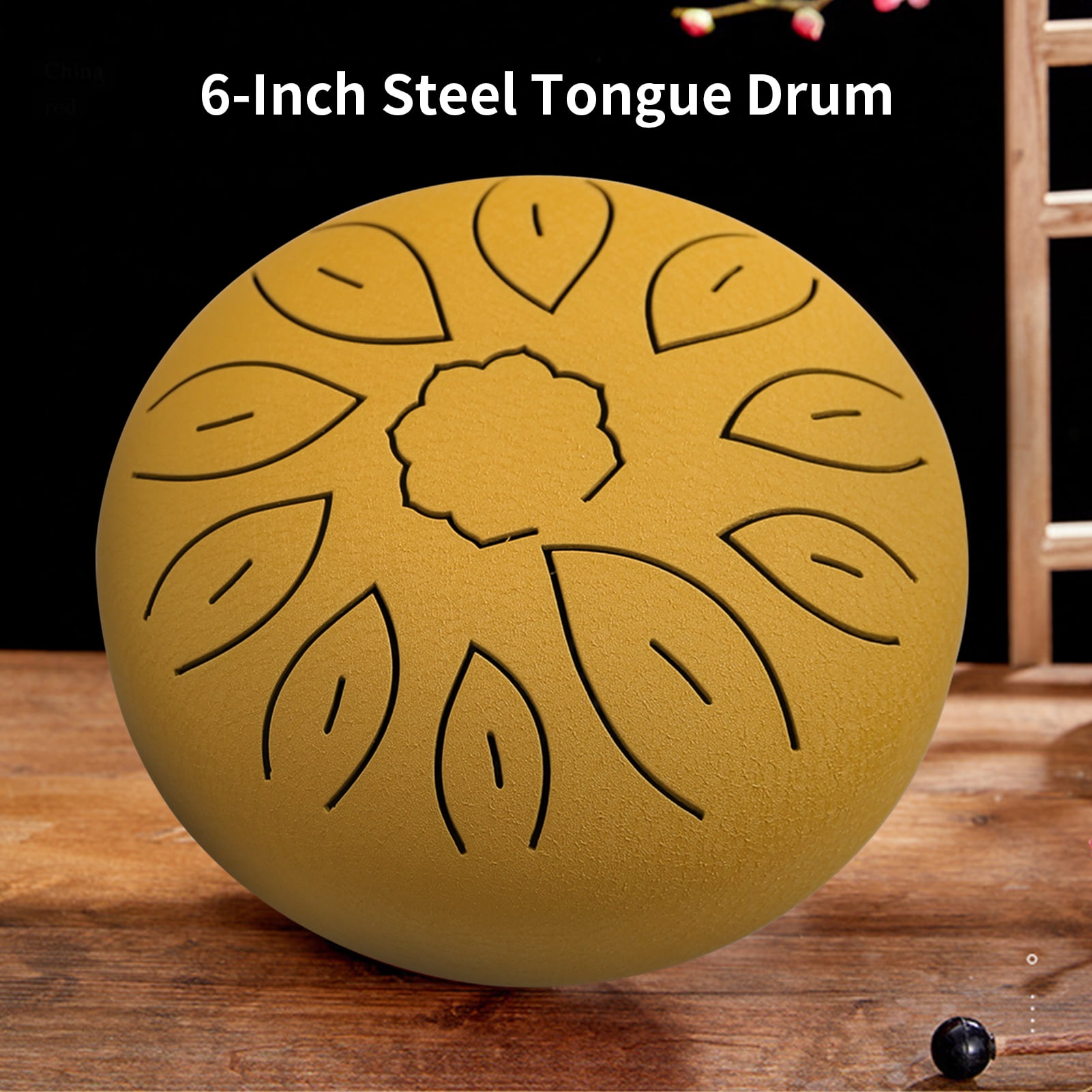 Hollow drum,C Key With Percussion Musical 6-inch Steel Drum Handpan Drum Mallet Picks Percussion 11 Notes Handpan Drum 11 Notes Key With Drum Meditation Drum Mallet Steel Drum 11 Adben Eryue
