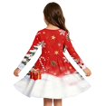 thumbnail image 4 of Grblisyd Girls Christmas Long Sleeve Dress Crew Neck Xmas Printed A-Line Dress Twirl Swing Party Dresses, 4 of 4
