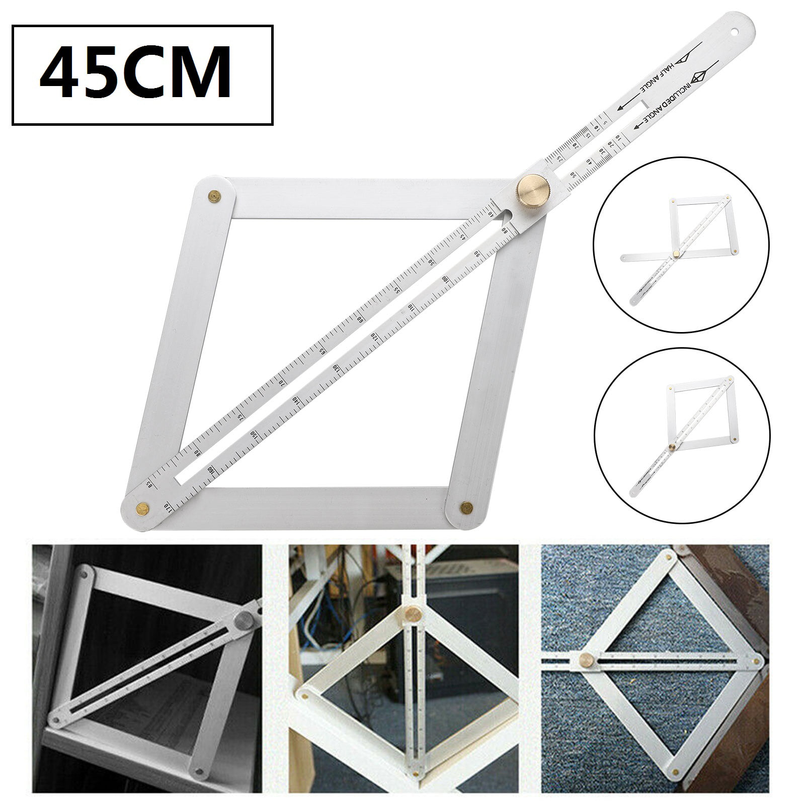 UK Stainless Steel Corner Angle Finder Ceiling Artifact Tool Square Protractor. 