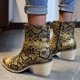 thumbnail image 3 of NECHOLOGY Zapatos Botines de mujer Zapatos antideslizantes con cremallera alta zapatos puntiagudos tacones serpentinos botines cortos para mujer botas de mujer con punta a la (Yellow 7), 3 of 6