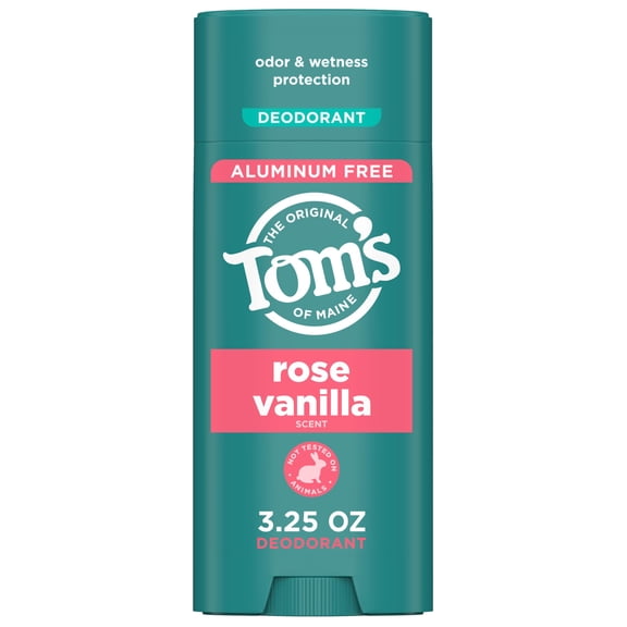 Tom's Of Maine Aluminum-Free Rose Vanilla Deodorant & Antiperspirant Stick 3.25 oz - 2 Pack