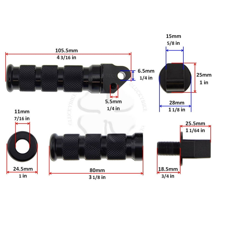 LuckyBike GP Rear Foot Peg Set Kawasaki Ninja ZX 6R 9R 12R RR 14