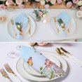 thumbnail image 3 of Blue Pink Flowers Cloth Napkins, Spring Floral Butterfly Elegant Pastoral Washable and Reusable Dinner Napkins Set of 6, Table Napkin for Kitchen Party Birthday Wedding Hotel Housewarming 20"x20", 3 of 9