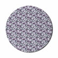 thumbnail image 1 of Flower Mouse Pad for Computers, Continuous and Funky Floral Pattern with Leaves in Violet Tones, Round Non-Slip Thick Rubber Modern Mousepad, 8" Round, Pastel Purple and Multicolor, by Ambesonne, 1 of 2