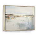 thumbnail image 2 of Designart "Striking Beige And Gold Skyline By The Coast" Port Landscape Floater Framed Wall Art Living Room, 2 of 5