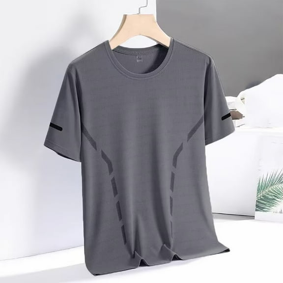 Yaoyar Mens Summer Fashionable And Breathable Sports And Casual Drying Thin Short Sleeve Round-Neck Shirts