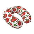 thumbnail image 2 of Daiia Hand Drawn Tomatoes Pattern Travel Pillow 100% Pure Memory Foam Travel Neck Pillow, Airplane Pillow U-Shaped Neck Pillow Ergonomic Travel Pillow, 2 of 8