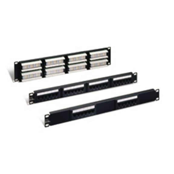 CAT 5E 110-TYPE PATCH PANEL 12-PORT - Black - 1U