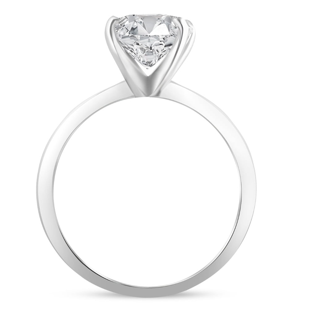 Pompeii Certified 2Ct Oval Diamond Solitaire Thin Engagement Ring Gold Lab Grown