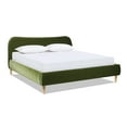 thumbnail image 6 of Jennifer Taylor Home Roman Curved Headboard Upholstered Platform Bed, King, Olive Green Performance Velvet, 6 of 8