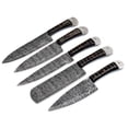 thumbnail image 2 of Gentry Choice Damascus Steel Kitchen Knives Set of 5 with Resin Black Handles, 2 of 7