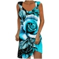 thumbnail image 2 of GaThRRgYP Women 2025 Summer Sleeveless Dresses,Women's Printed Round Neck Casual Sleeveless Suspender Dress, 2 of 5