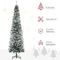 thumbnail image 6 of HOMCOM 7.5' Tall Unlit Snow-Flocked Slim Artificial Christmas Tree with Realistic Branches and 738 Tips, 6 of 10