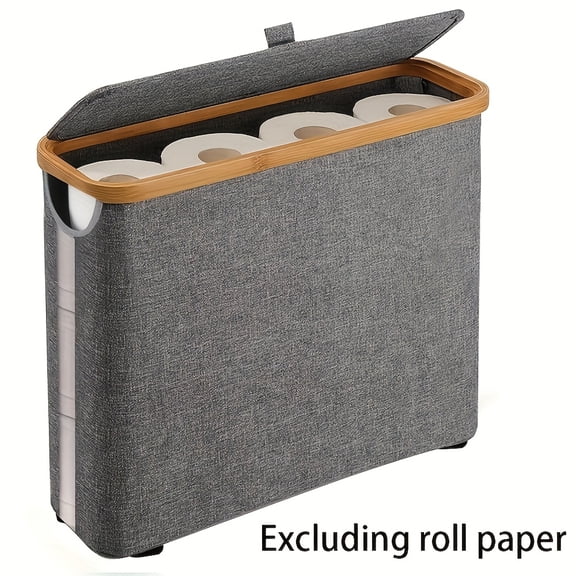 Gray Toilet Paper Basket, Toilet Paper Storage - Ultimate Bathroom Storage with Lid, Large Toilet Paper Holder Can Hold 9 Rolls, Bathroom Toilet Paper Storage Cabinet, Toilet Paper Storage Containers