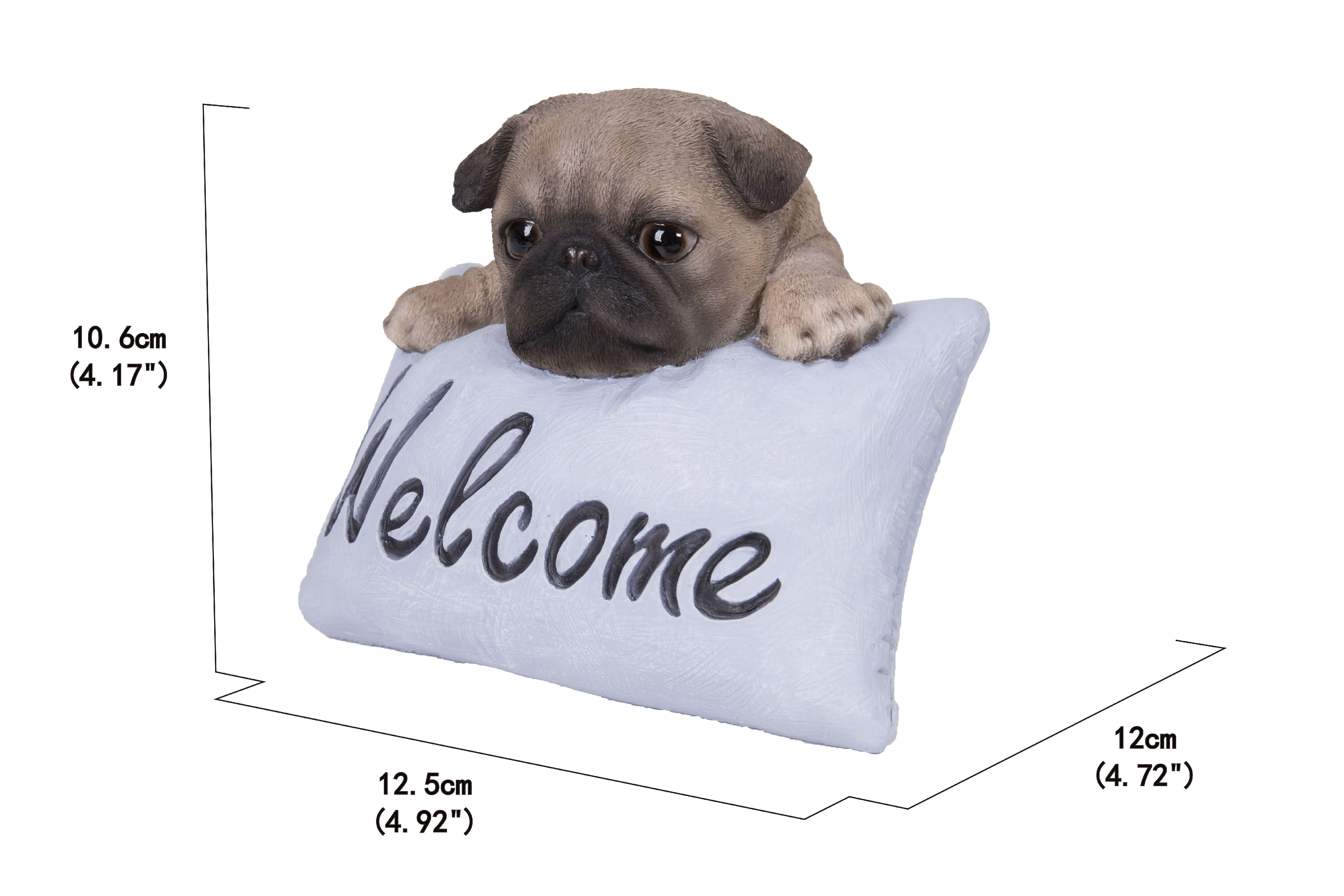 Hi-Line Gift PUG WITH WELCOME SIGN