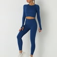 thumbnail image 4 of Idoravan Women Sets Clothing Ladies Seamless Hollow Yoga Long Sleeve Yoga Suit Sports Fitness Running Yoga Set, 4 of 8