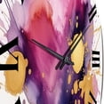 thumbnail image 5 of Designart "Strokes in Purple and Pink II" Fractals Oversized Wall Clock, 5 of 5